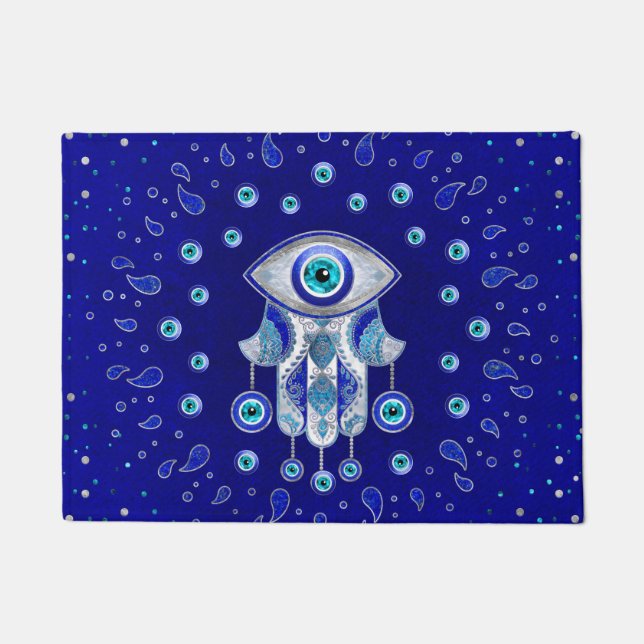Paillasson Hamsa Hand-Evil Eye Amulet (Devant)