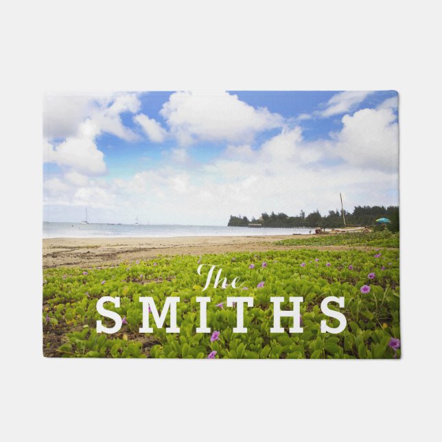 Paillasson Hanalei Bay, Kauai Hawaii Beach Flowers (Devant)