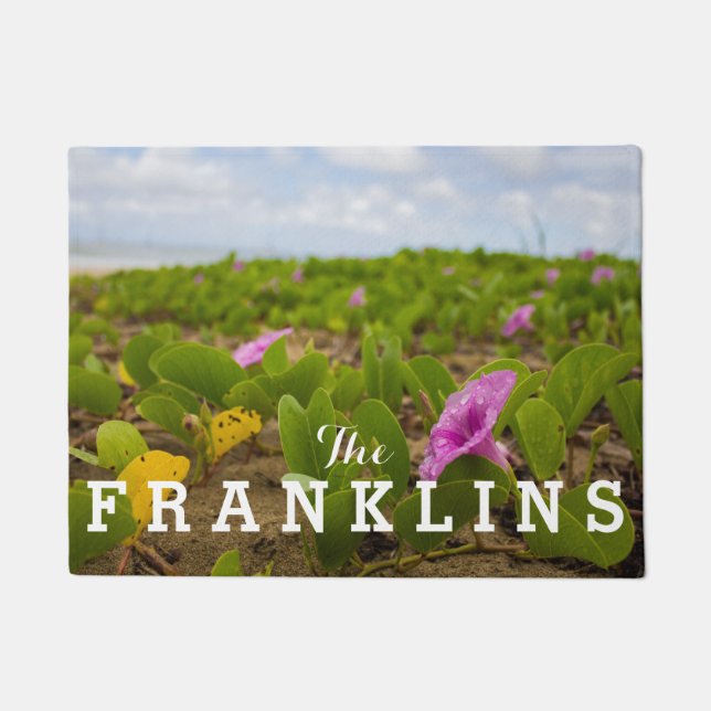 Paillasson Hanalei Bay, Kauai Morning Glory Purple Flower (Devant)