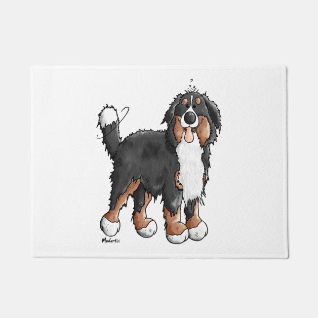 Paillasson Happy Bernese Mountain Dog - Comic - Chiens - Cart (Devant)