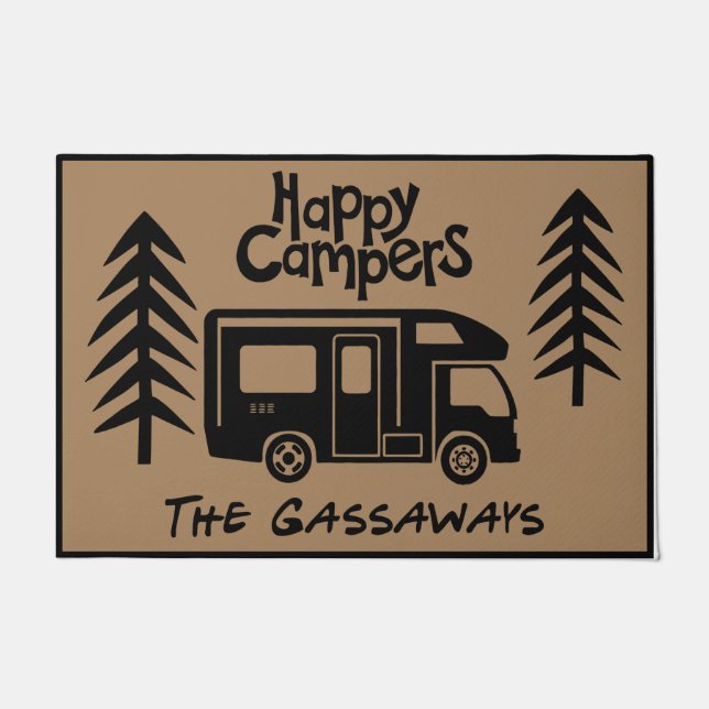 Paillasson Happy Camper Welcome Porte Mat (Devant)