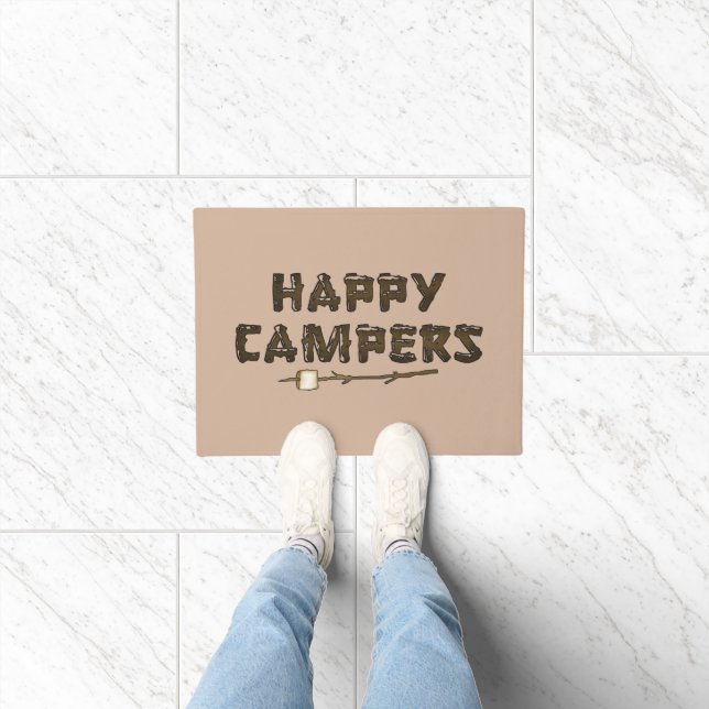 Paillasson Happy Campers mot art porte mat (Intérieur)