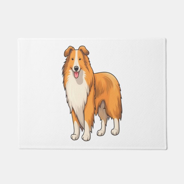 Paillasson Happy Cartoon Rough Collie (Devant)