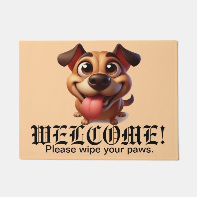 Paillasson Happy Dog Funny Welcome Mat (Devant)