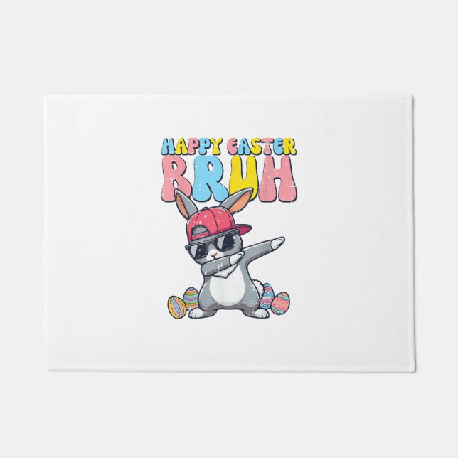 Paillasson Happy Easter Bruh Bunny Dab Rabbit Dance Boys Kids (Devant)