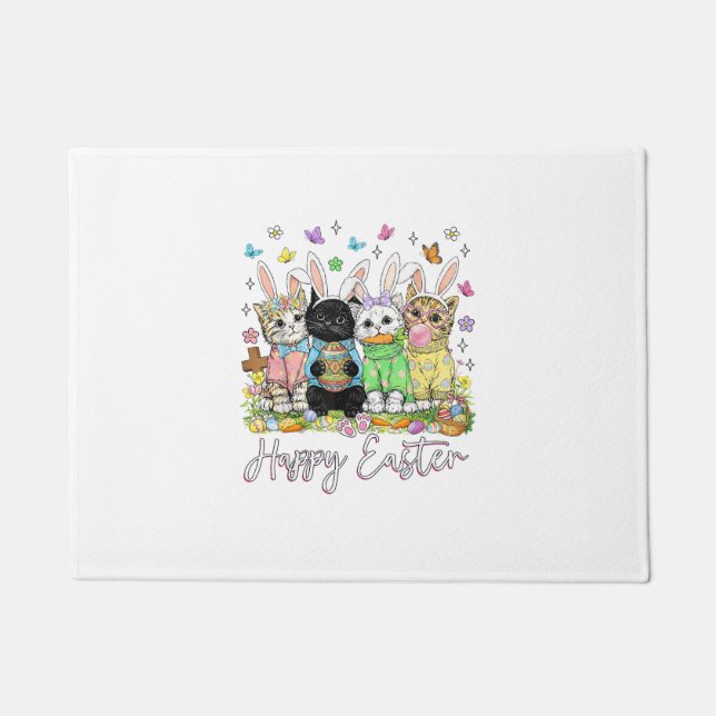 Paillasson Happy Easter Cute Cat Lover Bunny Easter Day Women (Devant)