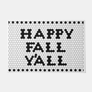 Paillasson Happy Fall Y'all Carrelage noir et blanc