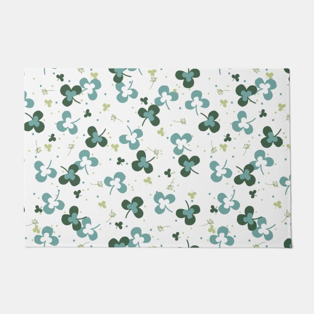 Paillasson Happy Green Clover Feuille Motif d'art III (Devant)