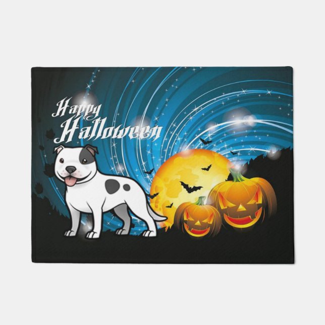 Paillasson Happy Halloween Staffordshire Bull Terrier (Devant)