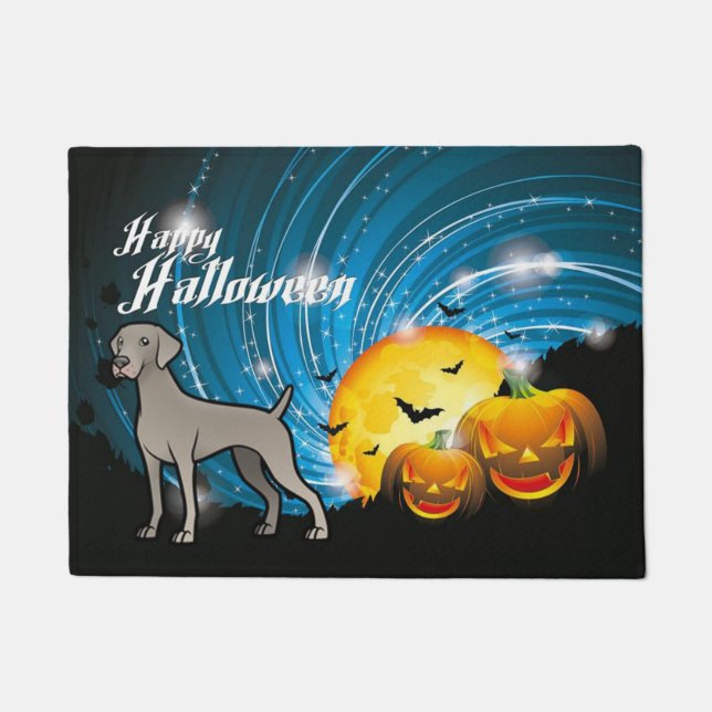 Paillasson Happy Halloween Weimaraner (Devant)