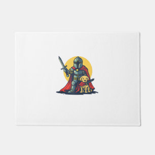 Paillasson Happy Knight avec chien pour adultes et enfants am