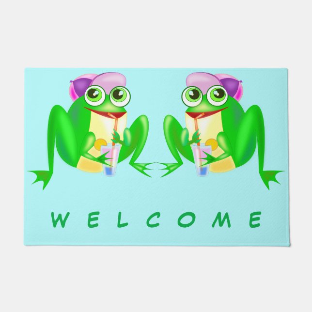 Paillasson Happy Party Frog - Welcome Doormat (Devant)