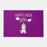 Happy Vibes Typographie Awesome Rainbow & Unicorn