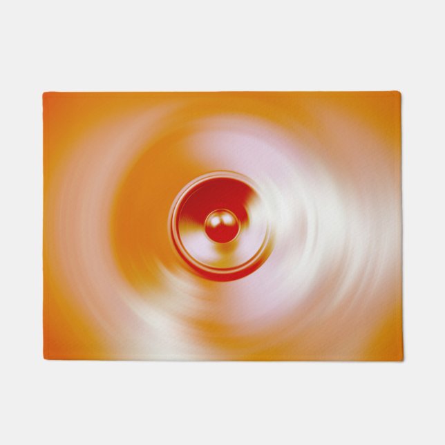 Paillasson Haut-parleur de musique à rotation rouge (Devant)