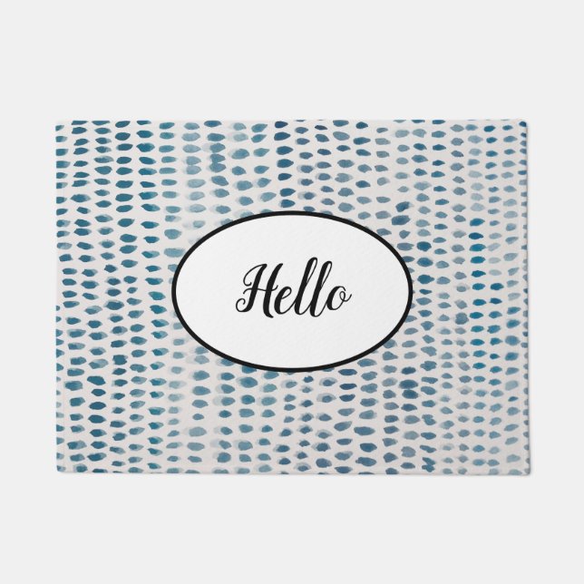 Paillasson Hello Seaglass Motif de galets plage (Devant)