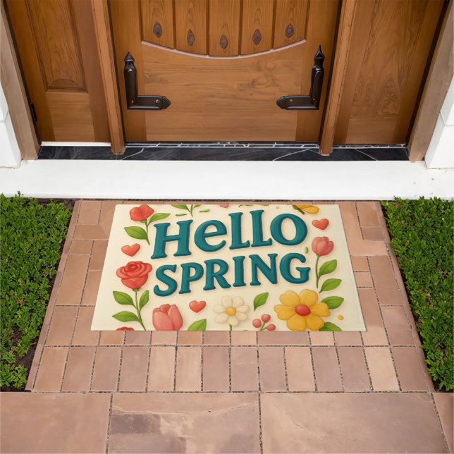 Paillasson "Hello Spring" - Vibe infusée (De plein air)