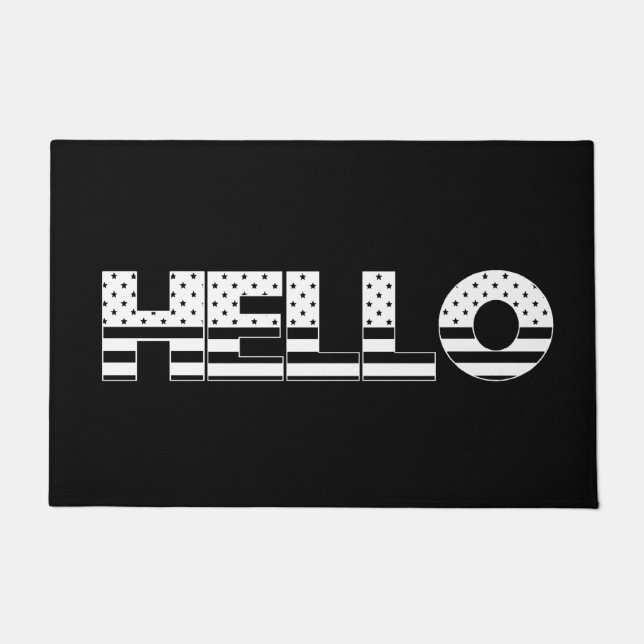 Paillasson Hello Stars et Stripes Typographie Motif (Devant)