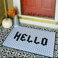 Hello Tile Faux Tile Noir & Blanc Épais Bordure