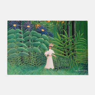 Paillasson Henri Rousseau - Femme marchant dans une forêt exo