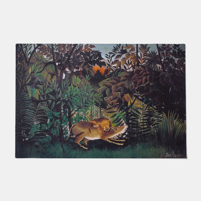 Paillasson Henri Rousseau - Le lion affamé (Devant)