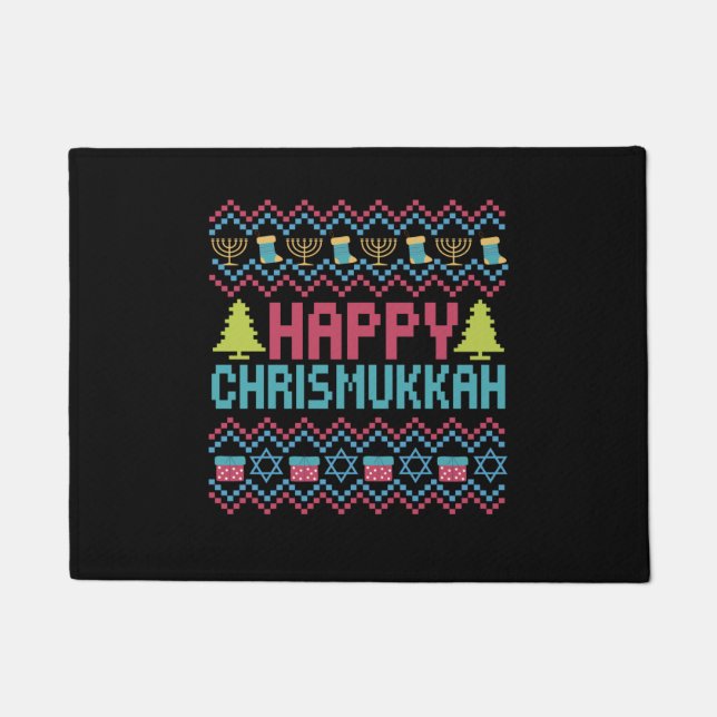 Paillasson Heureux Chrismukkah Drôle Juif laid Sweater Cadeau (Devant)