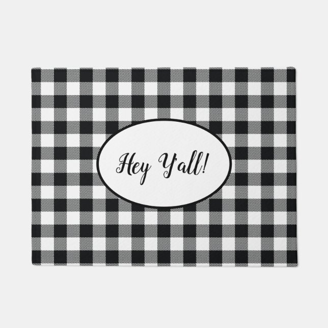 Paillasson Hey Y’all Buffalo Check Plaid (Devant)