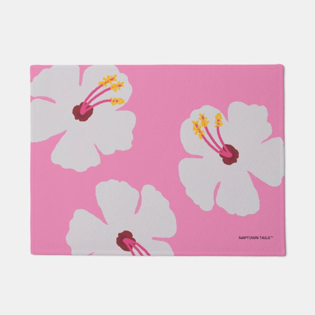 Paillasson Hibiscus dans le tourteau de viande de chien rose (Devant)