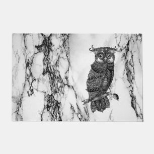 Paillasson Hibou camouflé sur marbre