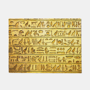 Paillasson Hiéroglyphes égyptiens anciens Jaune