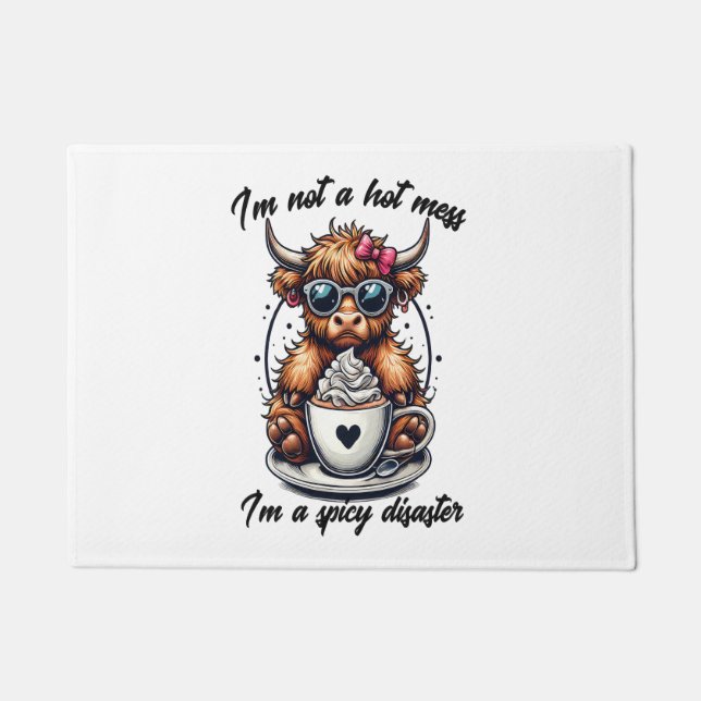 Paillasson Highland Cow Coffee, Coffee Cow (Devant)