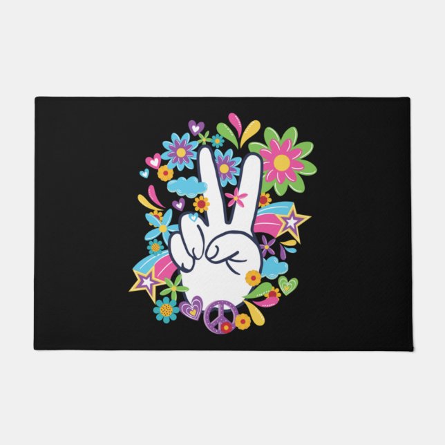 Paillasson Hippie Peace Signs (Devant)