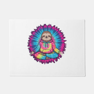 Paillasson Hippie Sloth Peace Sign Tie-Dy