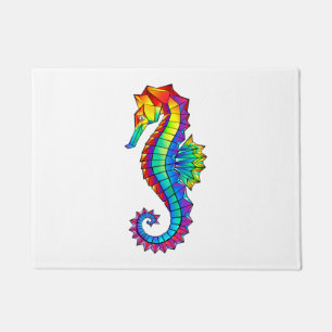 Paillasson Hippocampe polygonal arc-en-ciel