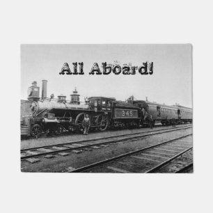 Paillasson Histoire locomotive vintage de chemin de fer de