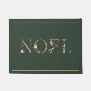 Paillasson Holiday Noel Élégante Typographie Florale
