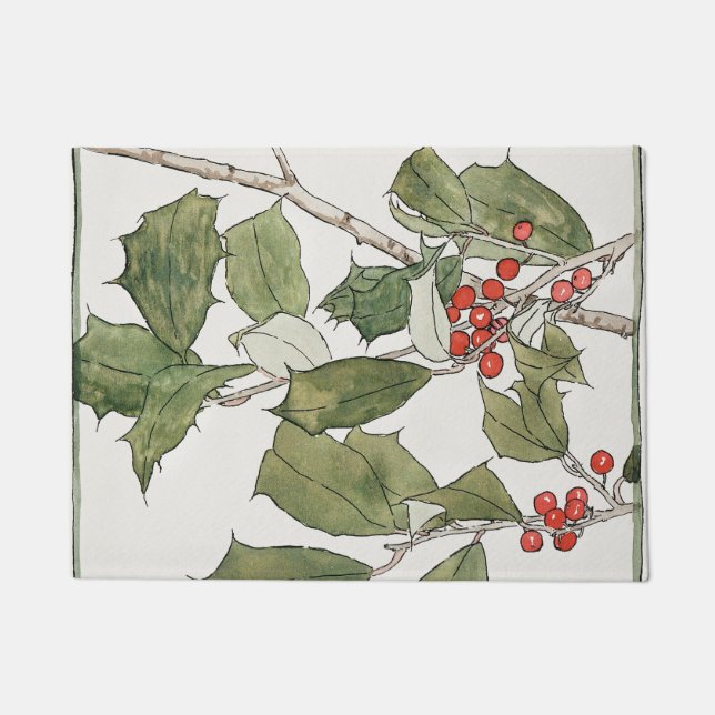 Paillasson Holly Watercolor Painting, Hannah Borger Overbeck (Devant)