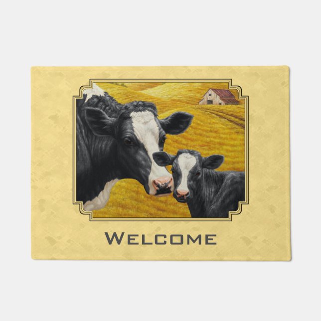 Paillasson Holstein Cow et Calf Farm Yellow (Devant)