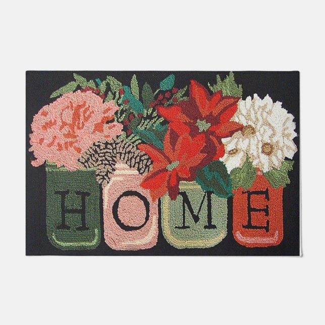 Paillasson  Home Flower Door Mat, Floral Welcome Mat (Devant)