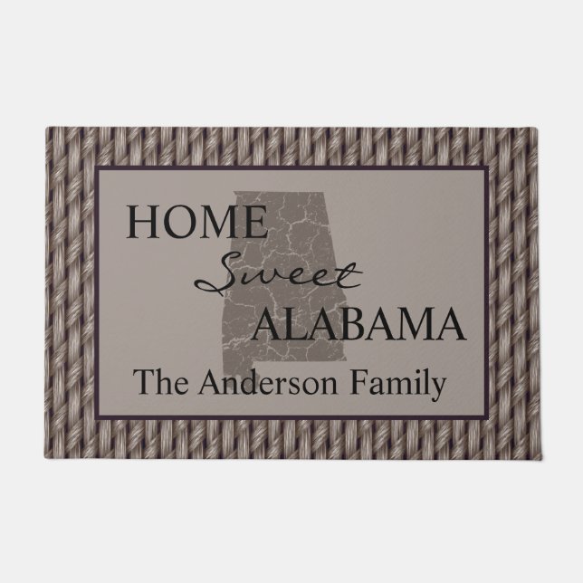 Paillasson Home Sweet Alabama Faux Weave (Devant)