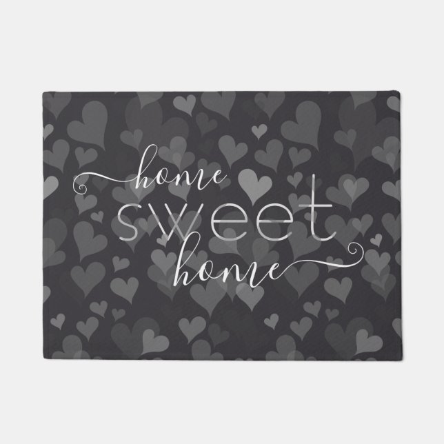 Paillasson Home Sweet Home Adorable Girly Moderne Cute Grey (Devant)