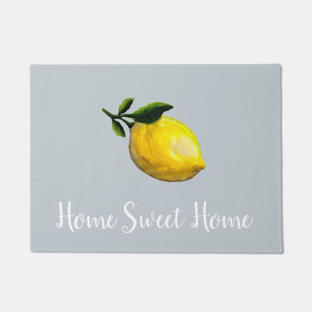 Paillasson Home Sweet Home Lemon Gris Sol Mat (Devant)
