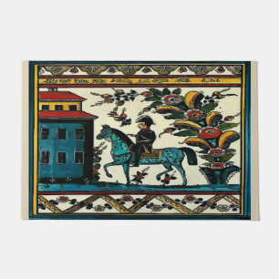 Paillasson Homme vintage sur le cheval, ajouter texte Matelas