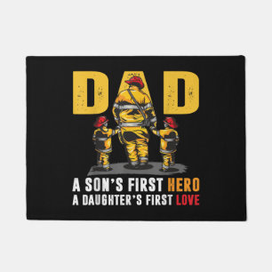 Paillasson Hommes Papa Fils Premier héros Filles Premier amou
