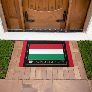 Paillasson Hongrie & Hongrois Flag house mats/sports Bienvenu