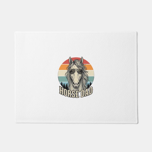 Paillasson Horse Dad Vintage Sunset Engraving Vector Design_1 (Devant)