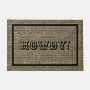 Paillasson Howdy Western Rustic Welcome Mat Grand mat de po