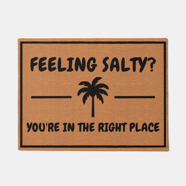 Paillasson Humour Tropical Drôle Palmier Minimaliste Rustique (Devant)