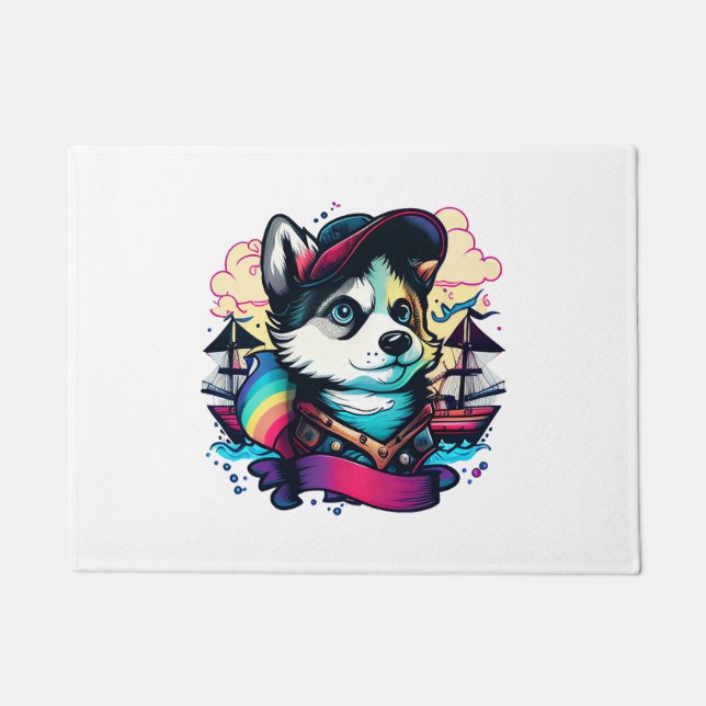 Paillasson Husky Dog Pirate (Devant)