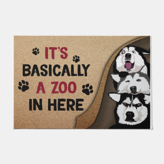 Paillasson Husky Dogs Mat, C'est en gros un zoo ici