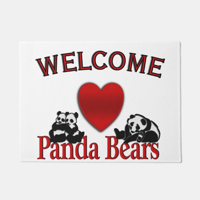 Paillasson I Heart Panda Bears Fun Welcome Mat (Devant)